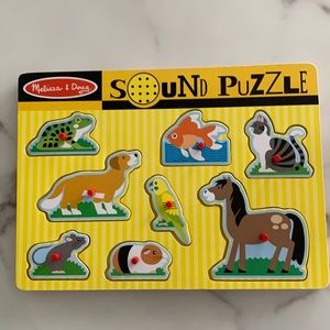 Mellisa & Doug wooden sound puzzle pets Montessori toys